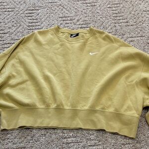 Nike Mustard Cropped Crewneck Sweatshirt